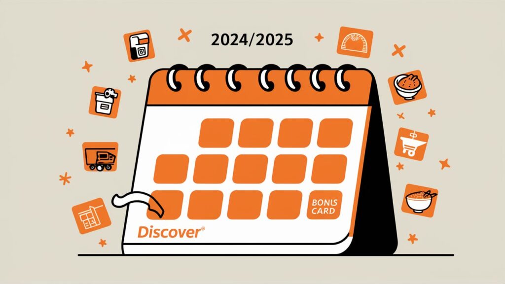 Discover Card 5% Cash Back Calendar for 2024/2025